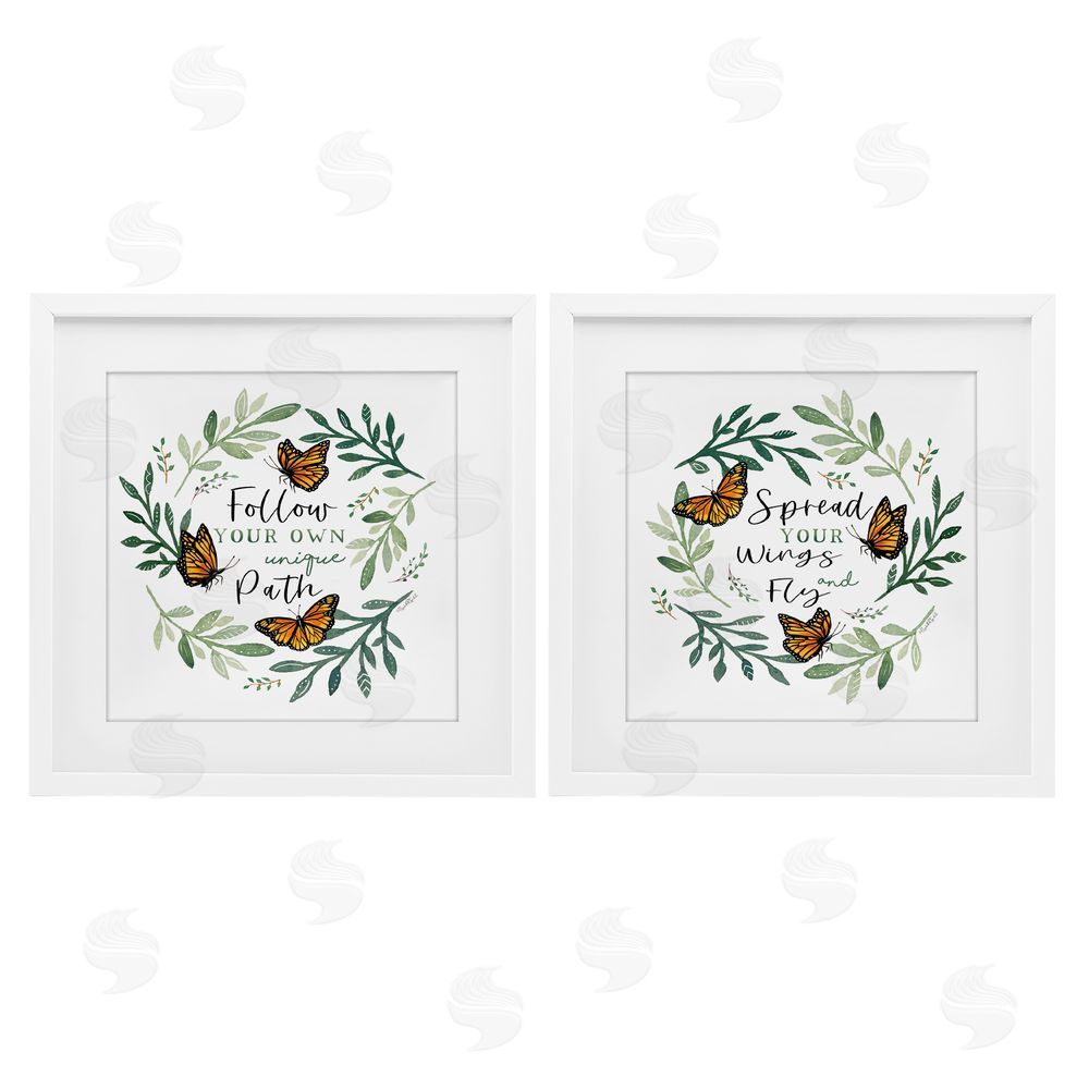 Elizabeth Tyndall Spread Your Wings and Follow Path White Framed Print Under Glass with Mat Wall Art
