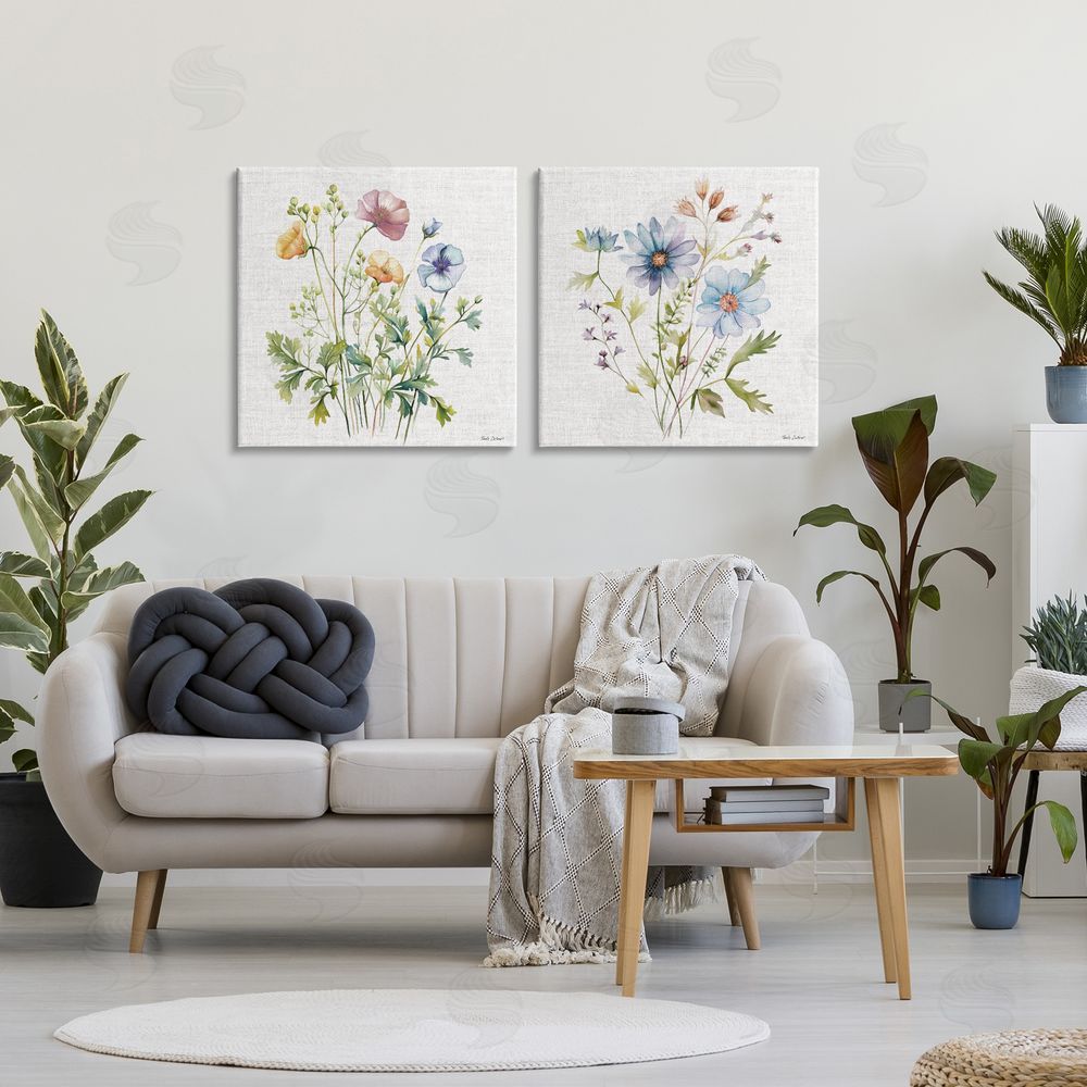Nicole DeCamp Wild Flower Botanical Bundles Canvas Art on Wall
