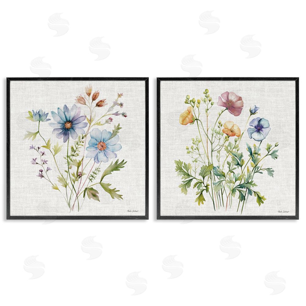 Nicole DeCamp Wild Flower Botanical Bundles Black Framed Giclee Wall Art Print