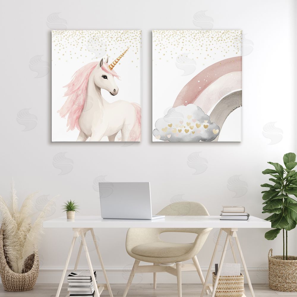 Christine Simpson Art Princess Dreams Unicorn & Rainbow Canvas Art on Wall