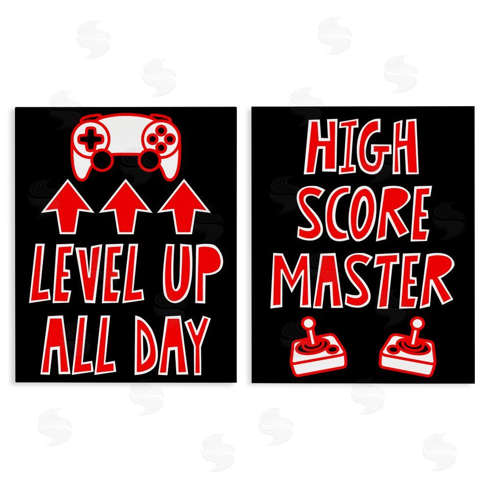 Marcus Prime Level Up High Score Gamer Canvas Wall Art Print