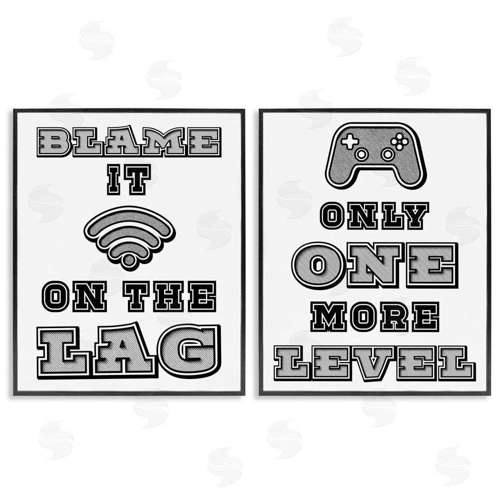 Marcus Prime Black & White Gamer Quotes Black Framed Giclee Wall Art Print