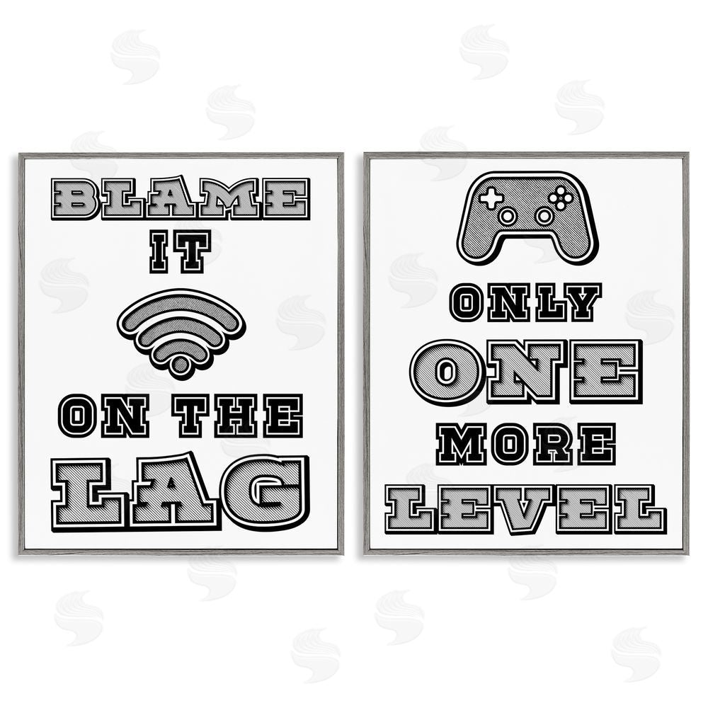 Marcus Prime Black & White Gamer Quotes Gray Framed Giclee Wall Art Print