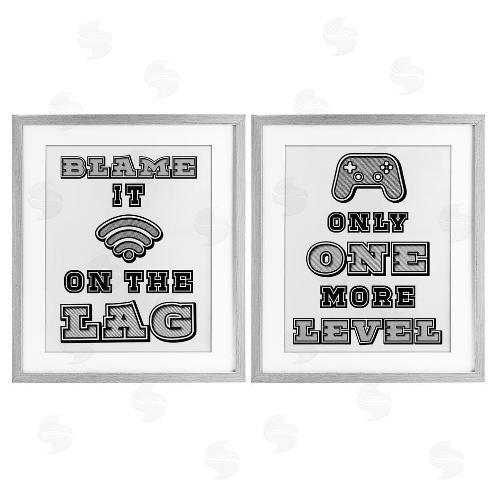 Marcus Prime Black & White Gamer Quotes Gray Framed Print Under Glass with White Mat Wall Art