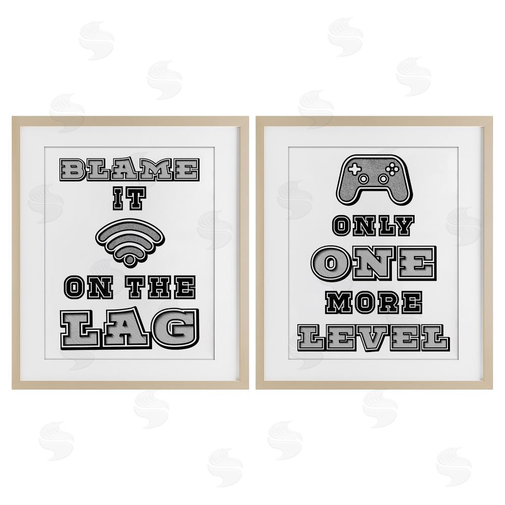 Marcus Prime Black & White Gamer Quotes Birch Framed Print Under Glass with White Mat Wall Art