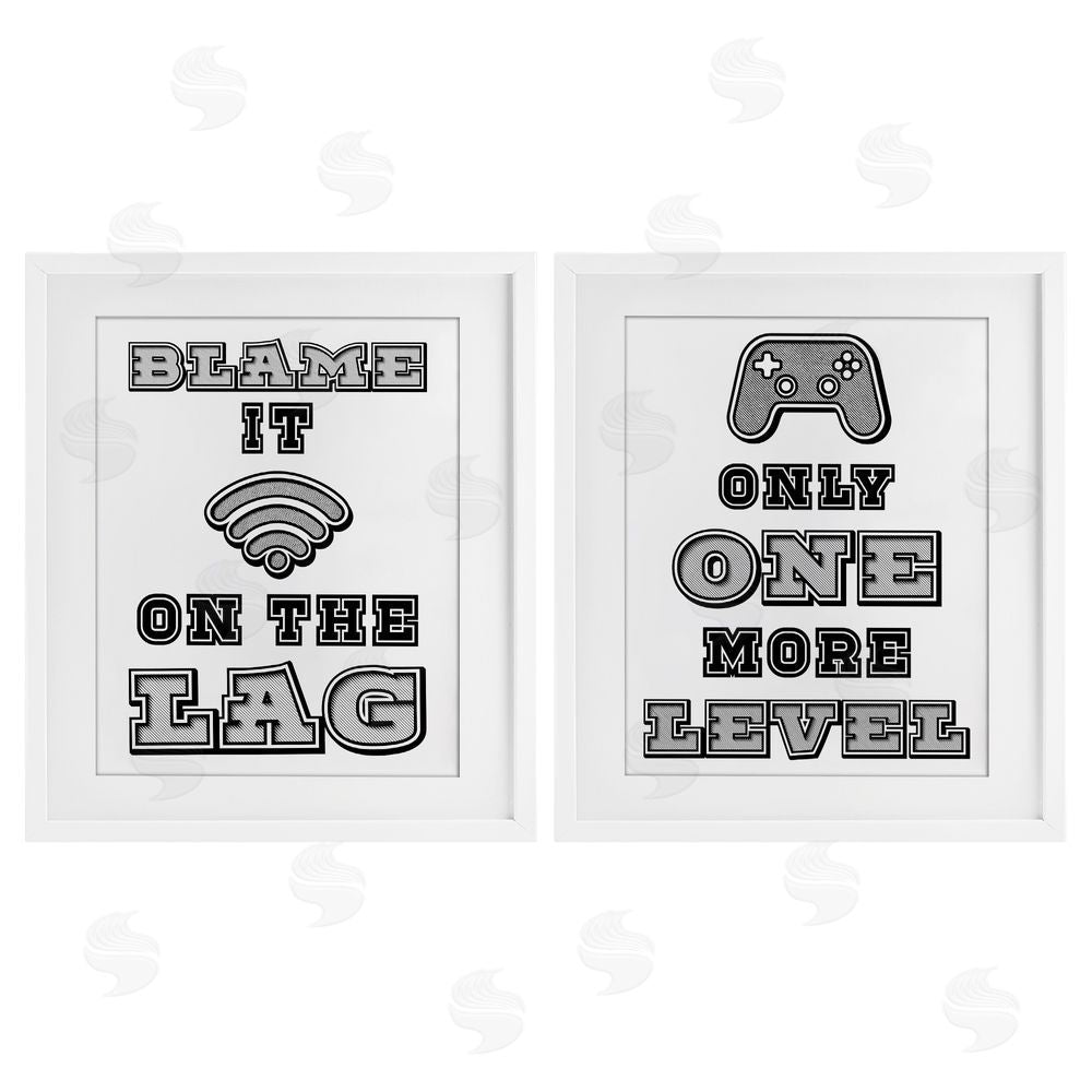Marcus Prime Black & White Gamer Quotes White Framed Print Under Glass with Mat Wall Art