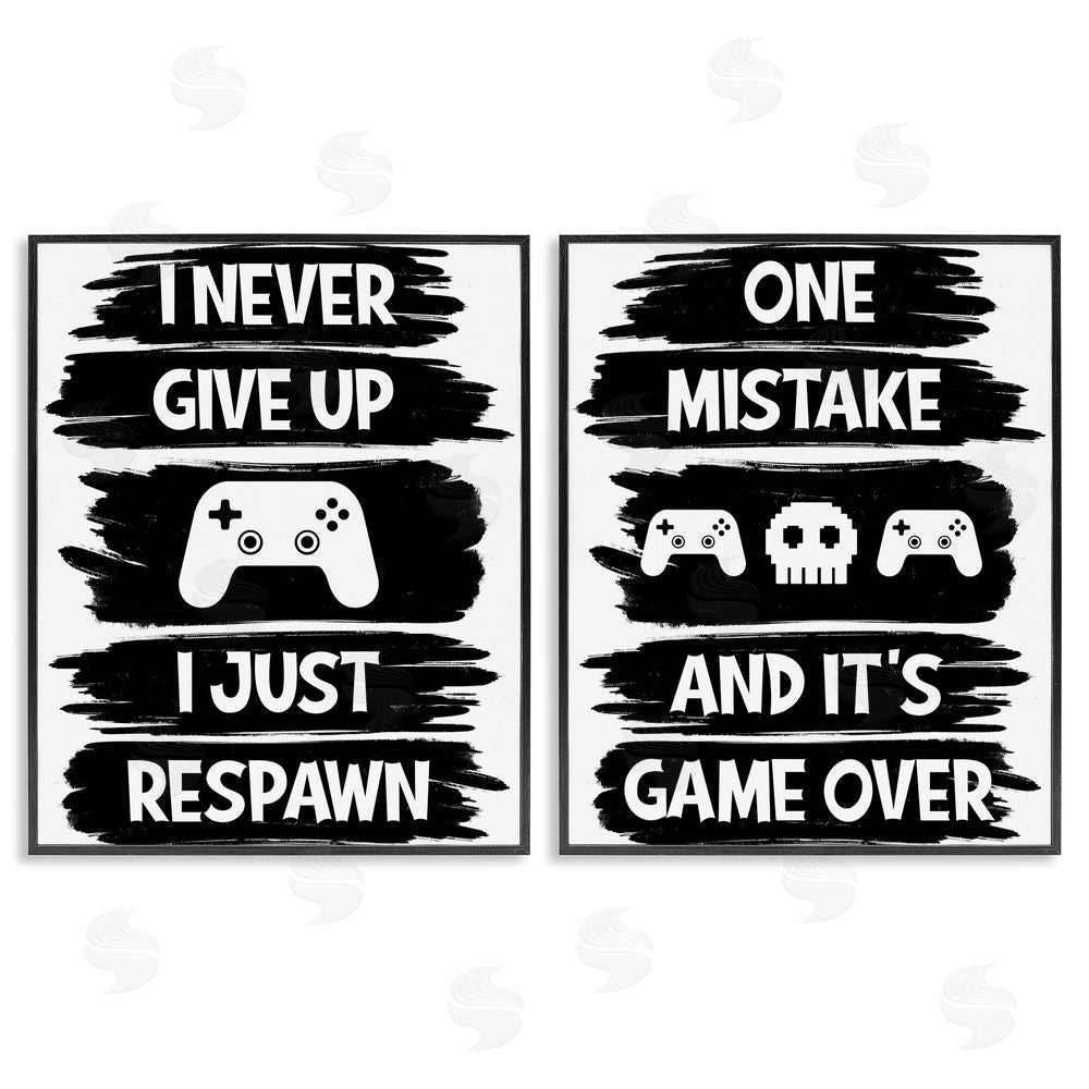 Marcus Prime Motivational Gamer Phrases Black Framed Giclee Wall Art Print