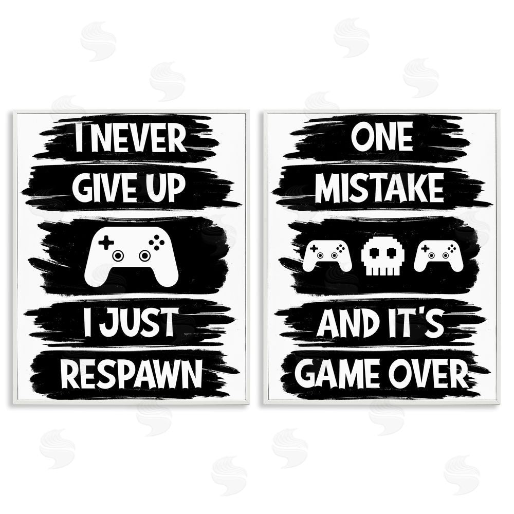 Marcus Prime Motivational Gamer Phrases White Framed Giclee Wall Art Print