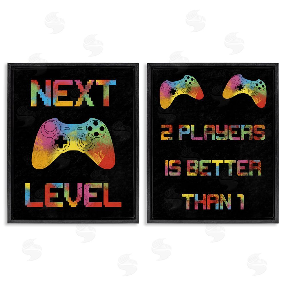 Marcus Prime Gaming Friends Phrases Black Floating Frame Canvas Wall Art Print