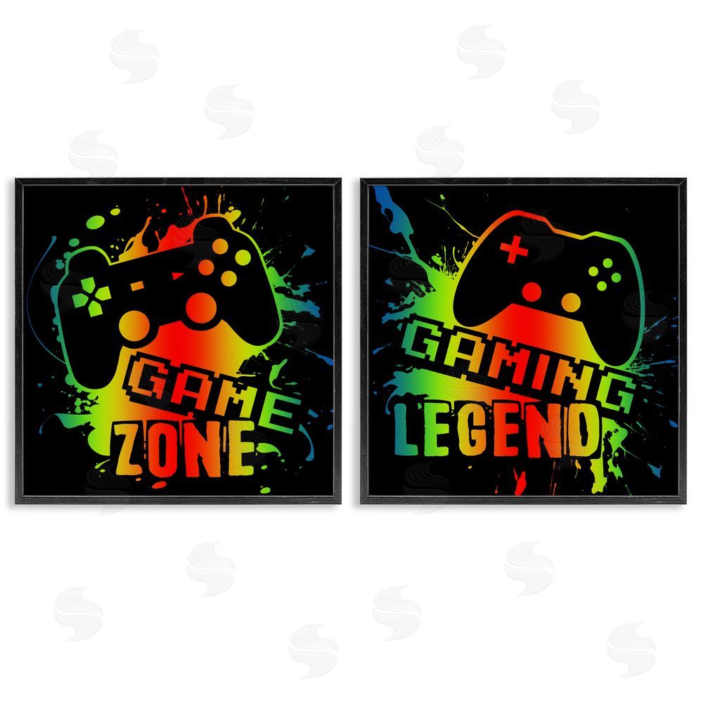 Marcus Prime Gradient Gaming Phrases Black Framed Giclee Wall Art Print