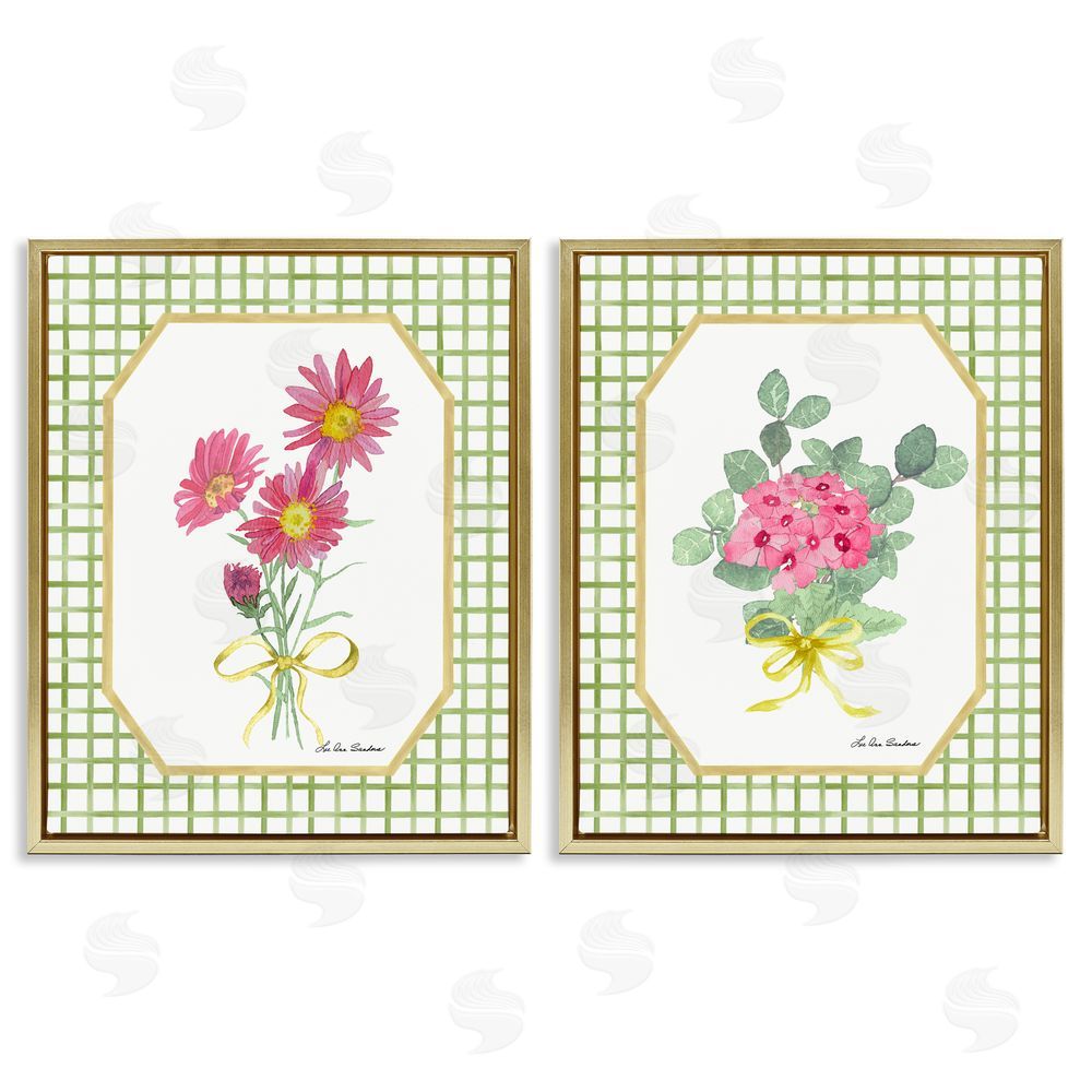 Lee Ann Sanders Cottage Botanical Story Gold Floating Frame Canvas Wall Art Print