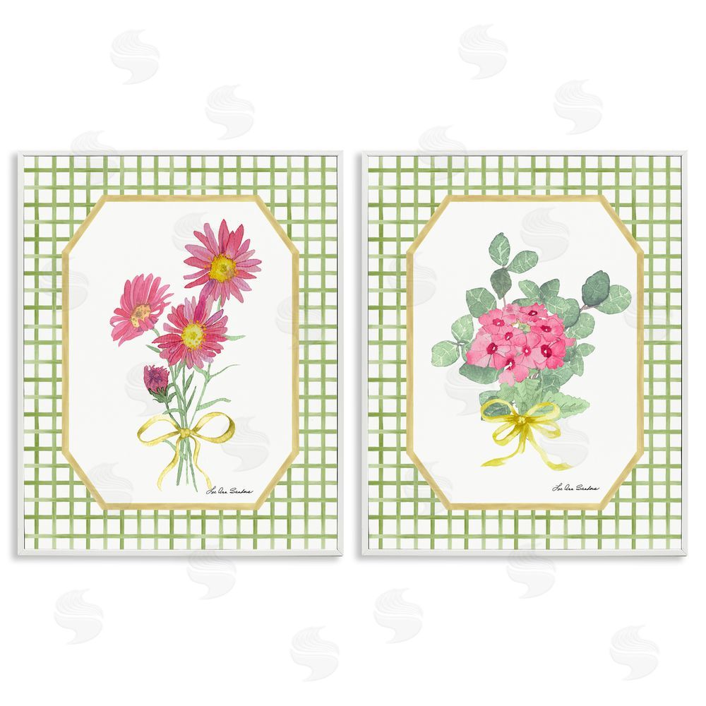 Lee Ann Sanders Cottage Botanical Story White Framed Giclee Print Wall Art