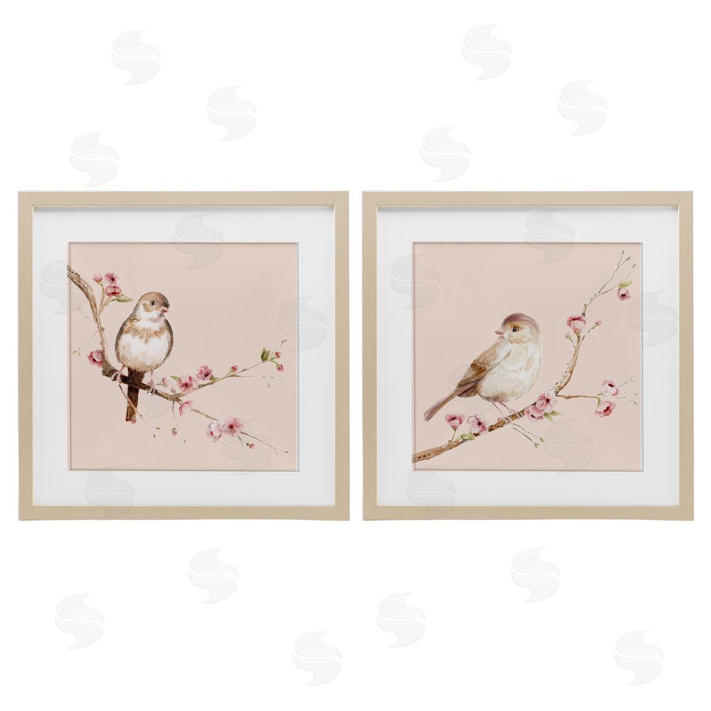 Lisa Wehmeyer Sweetest Brown Birds Branch Brown Framed Print Under Glass Wall Art