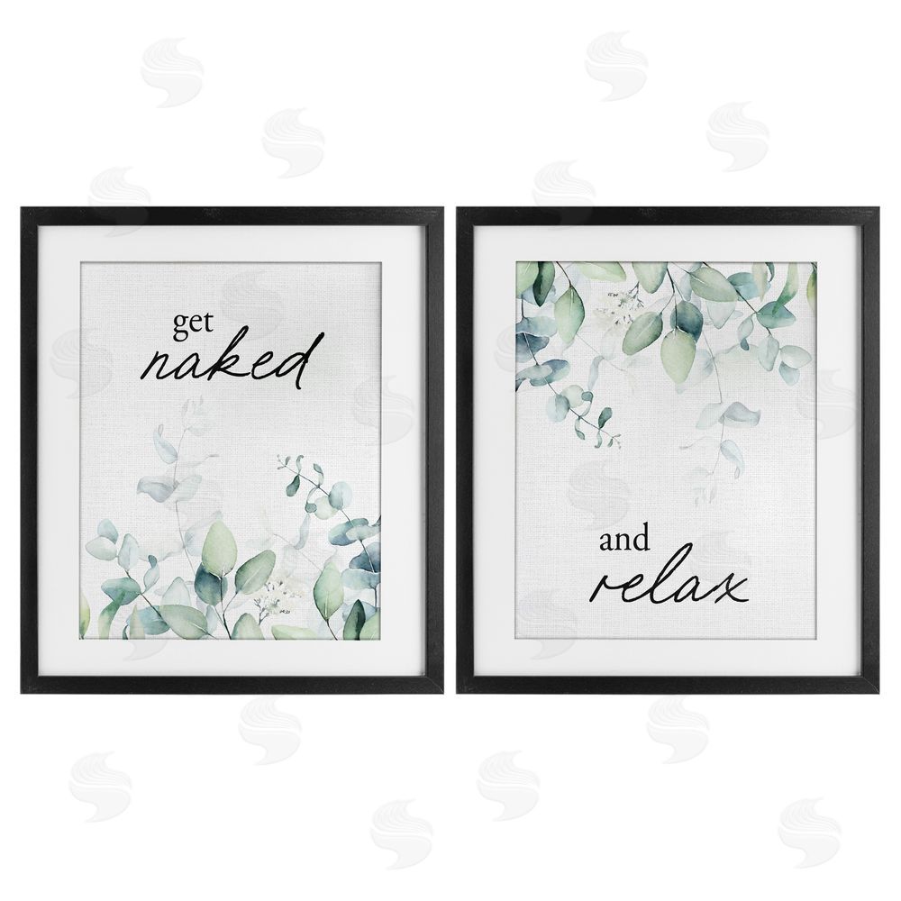 Lettered and Lined Get Naked & Relax Herbs Black Framed Print Under Glass Wall Art