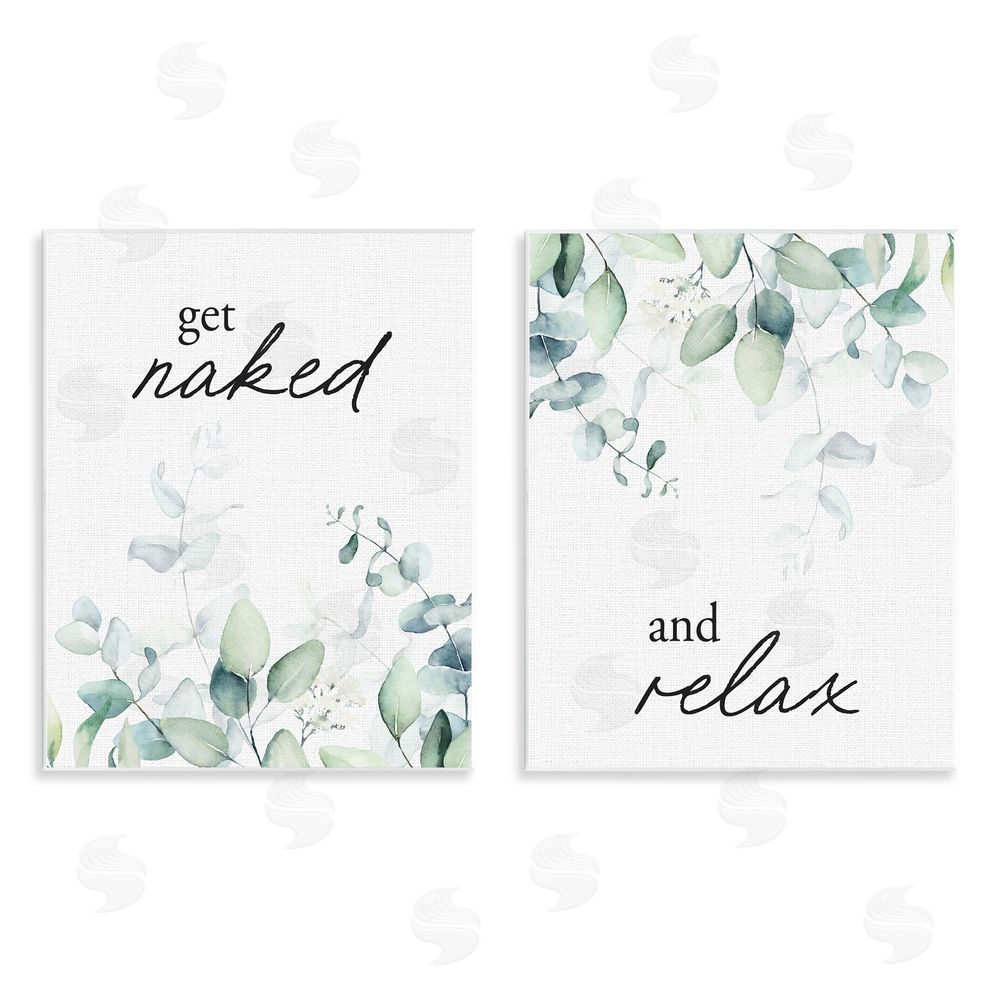 Lettered and Lined Get Naked & Relax Herbs Wooden Wall Plaque Art Print