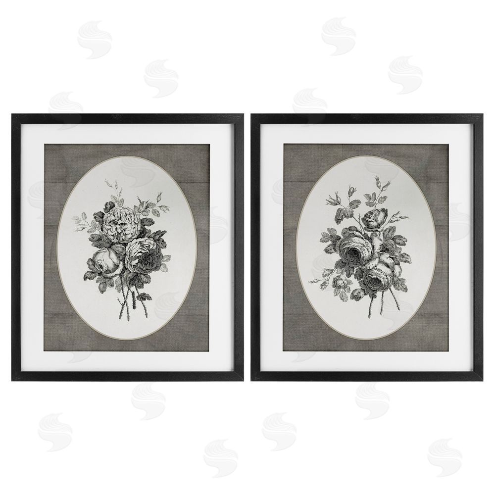 Lettered and Lined Vintage Petal Bundle Details Black Framed Print Under Glass Wall Art