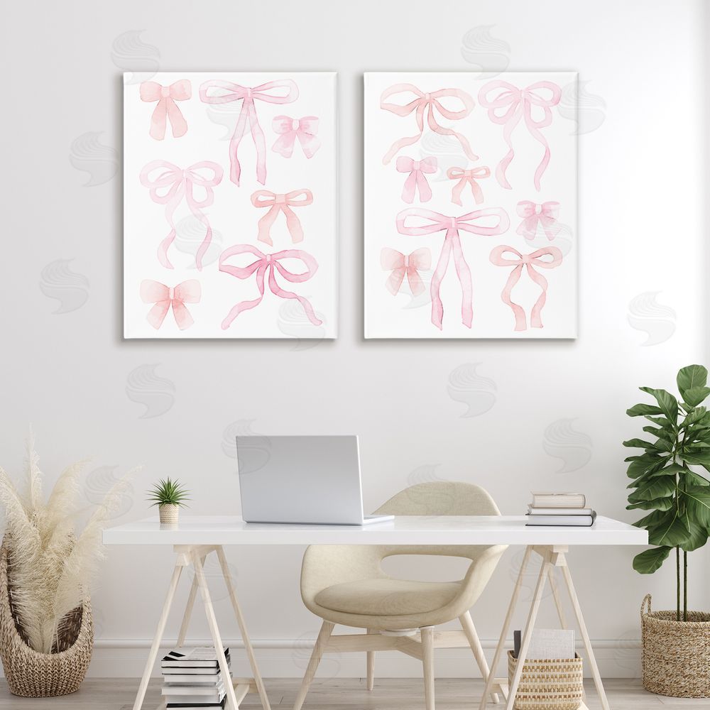 Kim Allen Elegant & Soft Bows Stretched Canvas Wall Art Print in Room