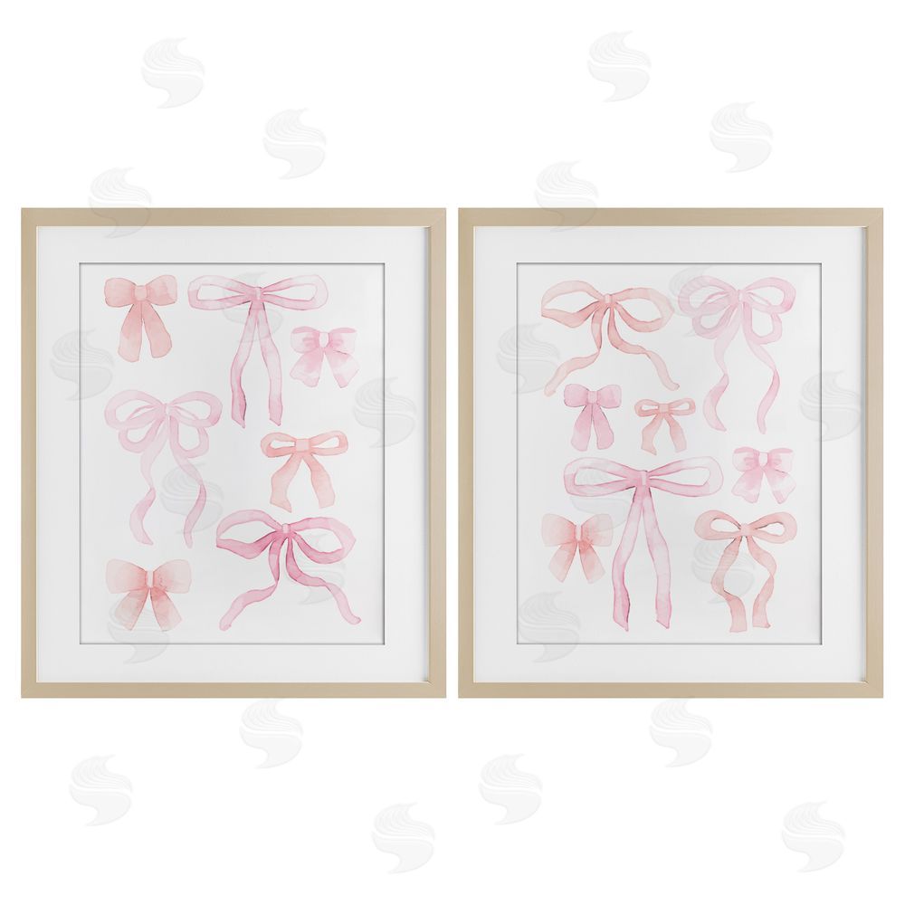 Kim Allen Elegant & Soft Bows Brown Framed Print Under Glass Wall Art