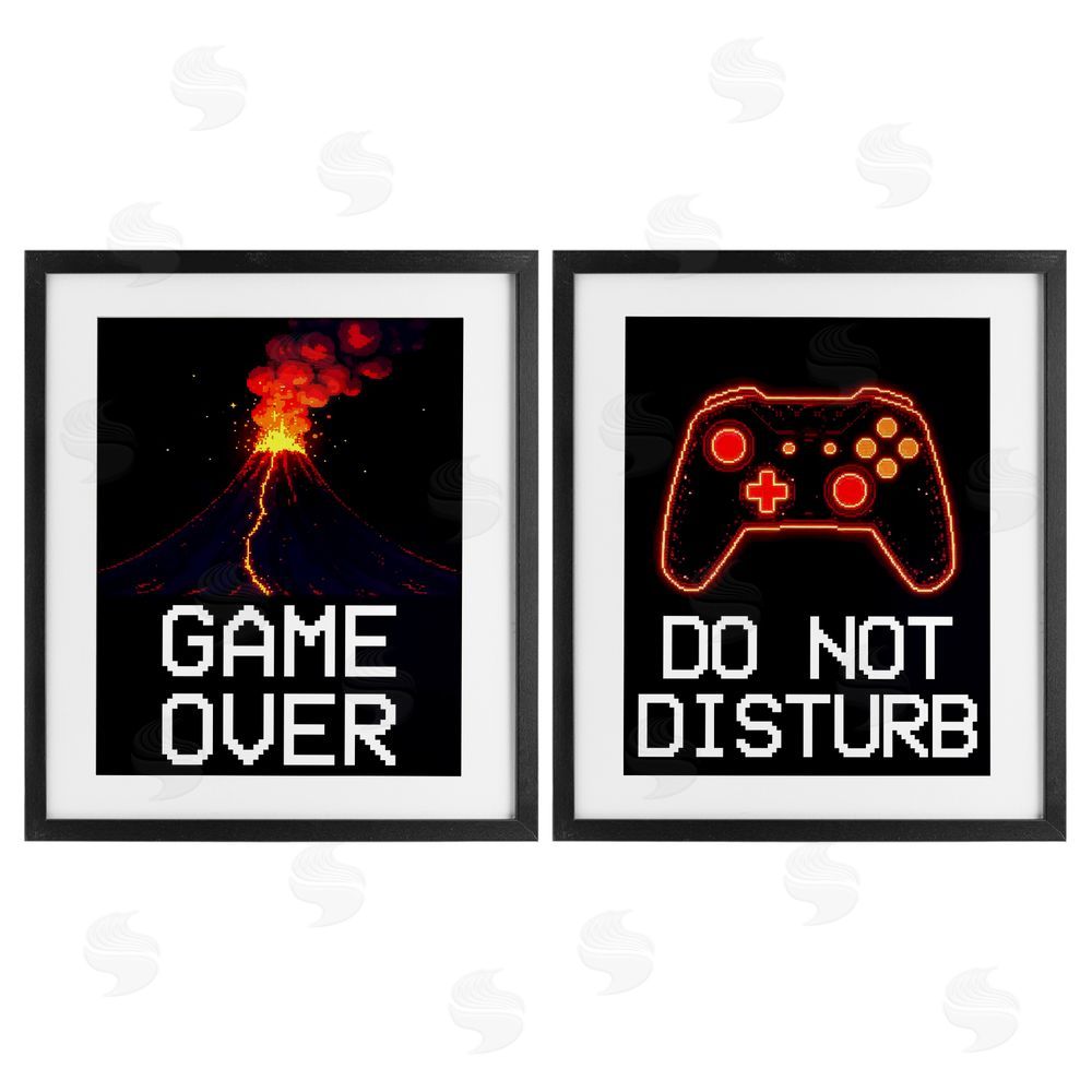 Kim Allen Pixel Game Sentiments Black Framed Print Under Glass Wall Art