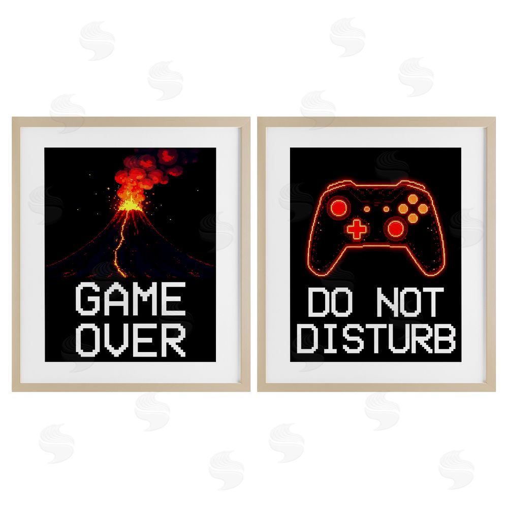 Kim Allen Pixel Game Sentiments Brown Framed Print Under Glass Wall Art