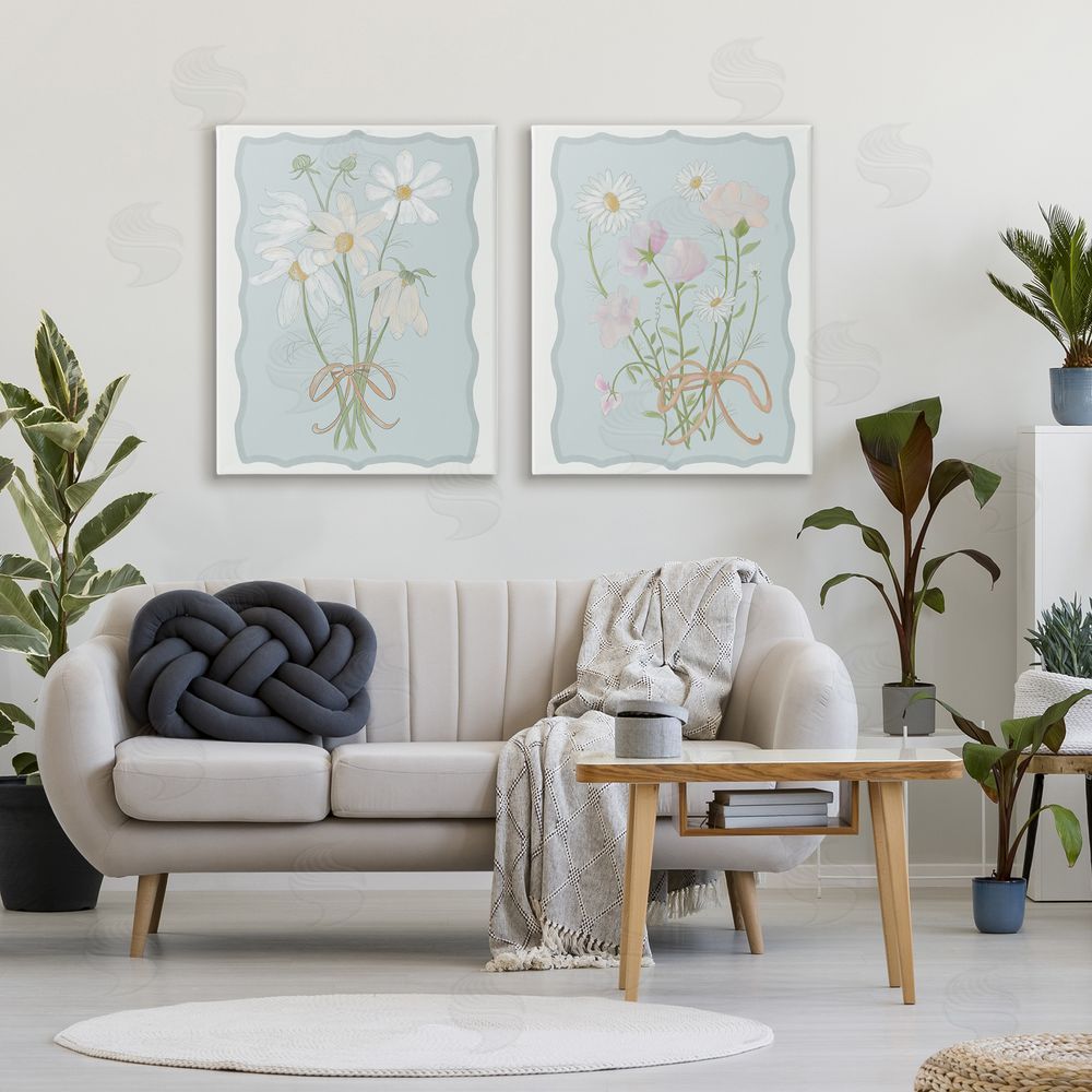 Leslie Hermosa Vintage Spring Clippings Stretched Canvas Wall Art Print in Room