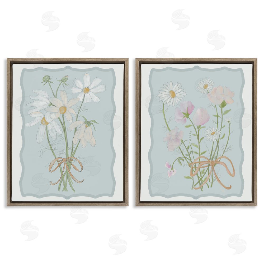 Leslie Hermosa Vintage Spring Clippings Brown Floating Frame Canvas Wall Art Print