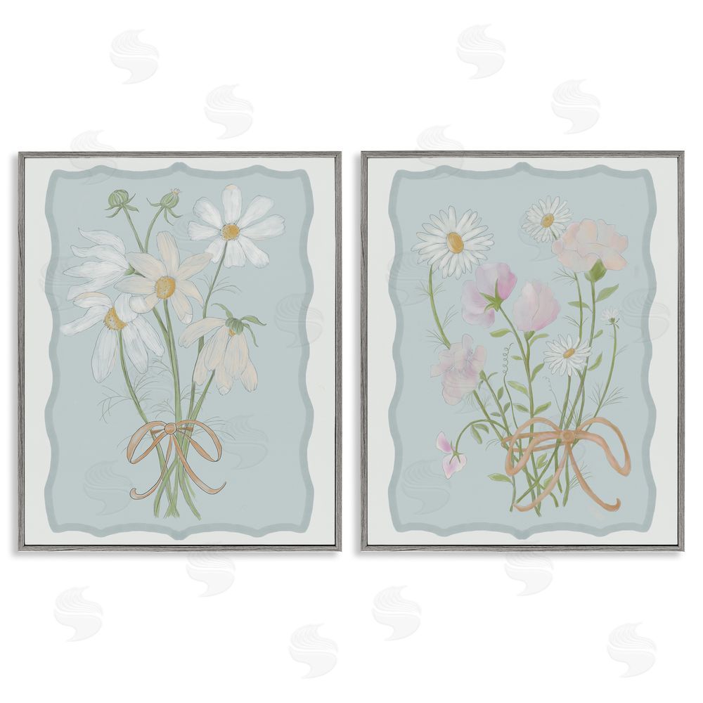 Leslie Hermosa Vintage Spring Clippings Gray Framed Giclee Print Wall Art
