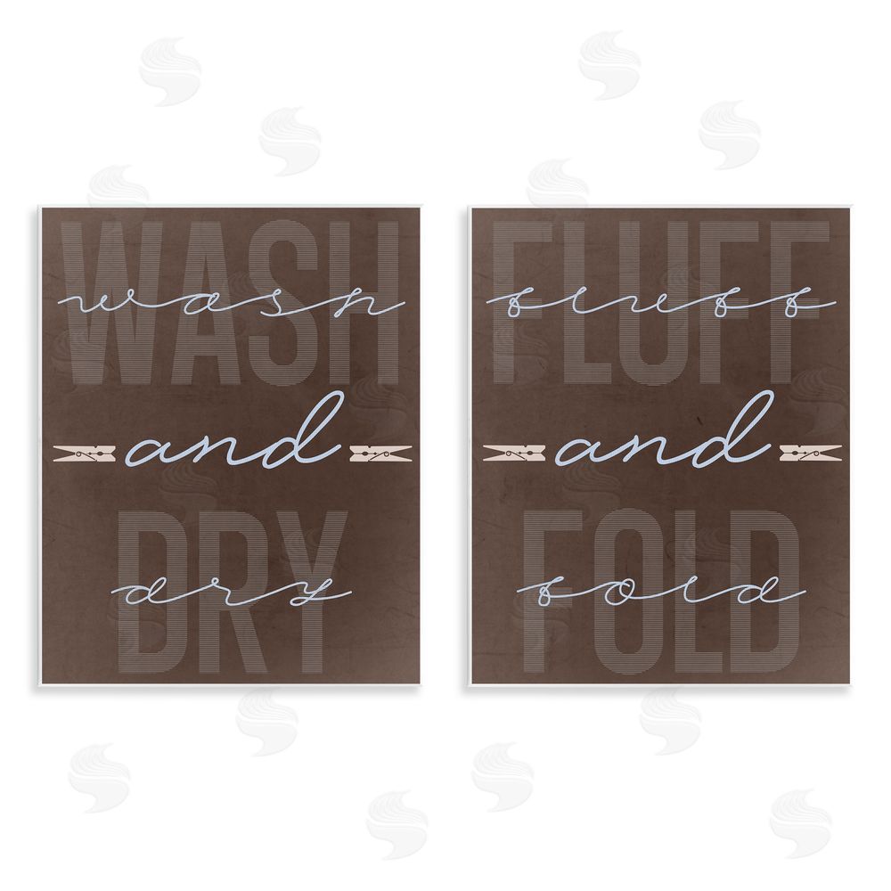 Marcus Prime Laundry Words in Brown Wooden Wall Plaque Art Print