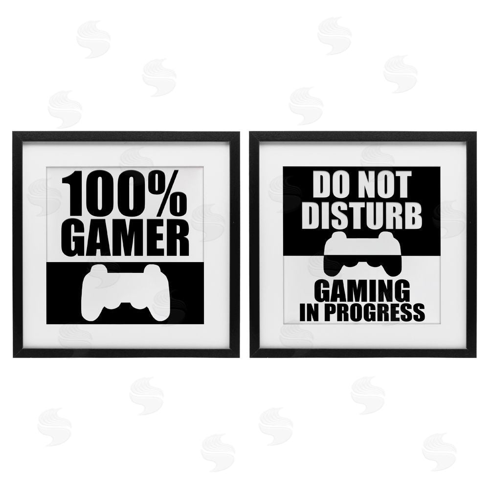 Kim Allen Competitive Gamer Black & White Black Framed Print Under Glass Wall Art