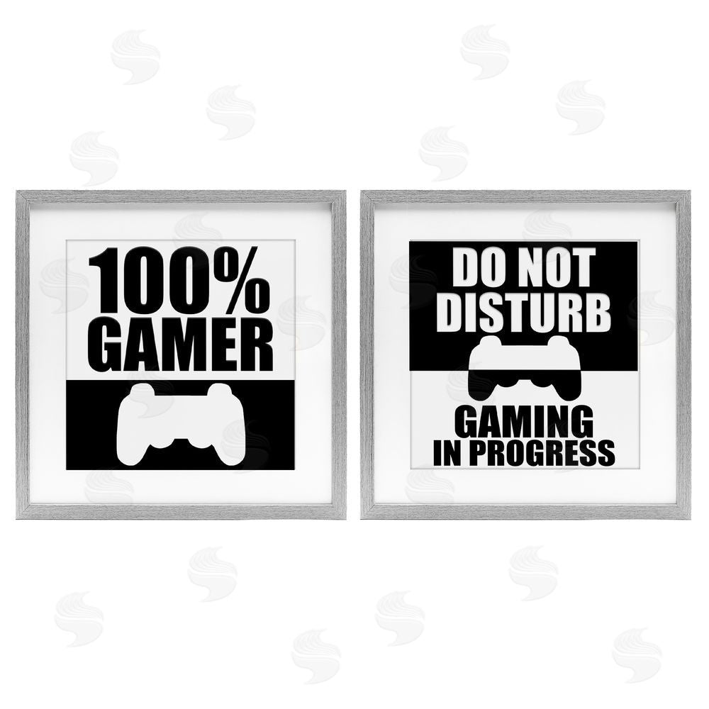 Kim Allen Competitive Gamer Black & White Gray Framed Print Under Glass Wall Art