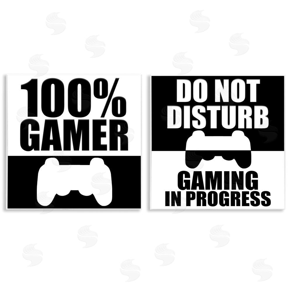 Kim Allen Competitive Gamer Black & White Wooden Wall Plaque Art Print