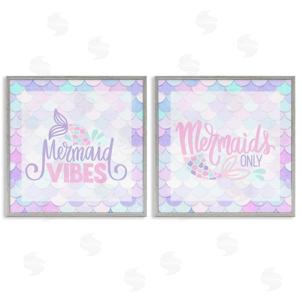 Kim Allen Dreamy Mermaid Phrases with Scales Gray Framed Giclee Print Wall Art