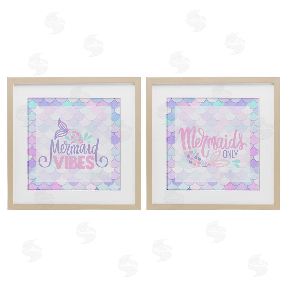 Kim Allen Dreamy Mermaid Phrases with Scales Brown Framed Print Under Glass Wall Art