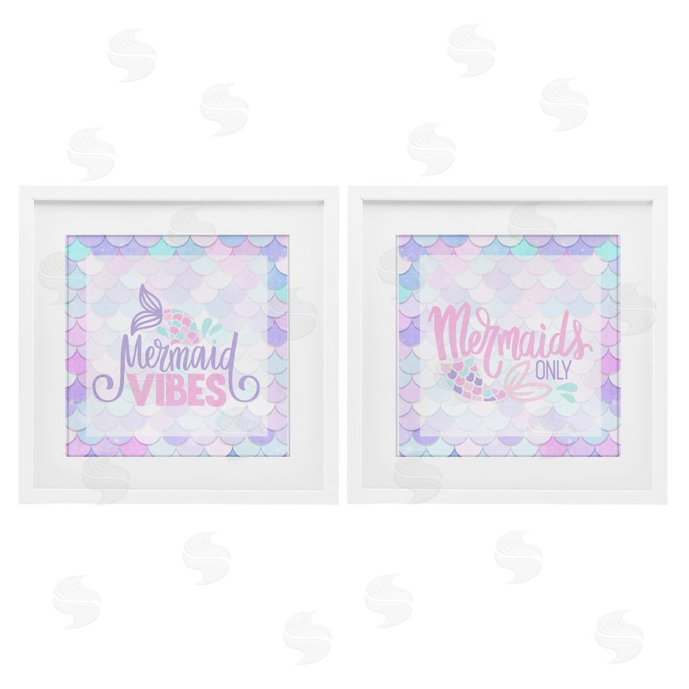 Kim Allen Dreamy Mermaid Phrases with Scales White Framed Print Under Glass Wall Art