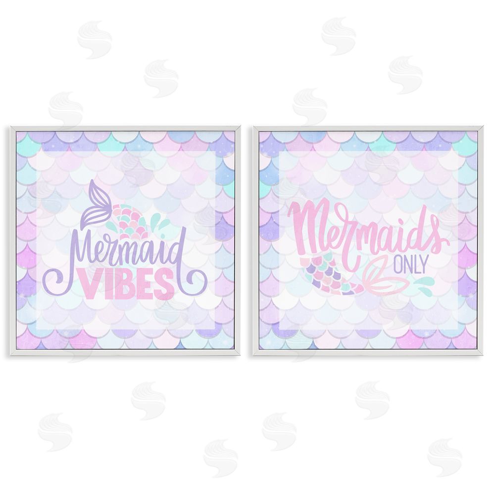 Kim Allen Dreamy Mermaid Phrases with Scales White Framed Giclee Print Wall Art