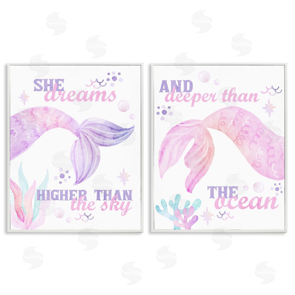 Kim Allen Mermaid Dreams Ocean & Sky White Framed Giclee Print Wall Art
