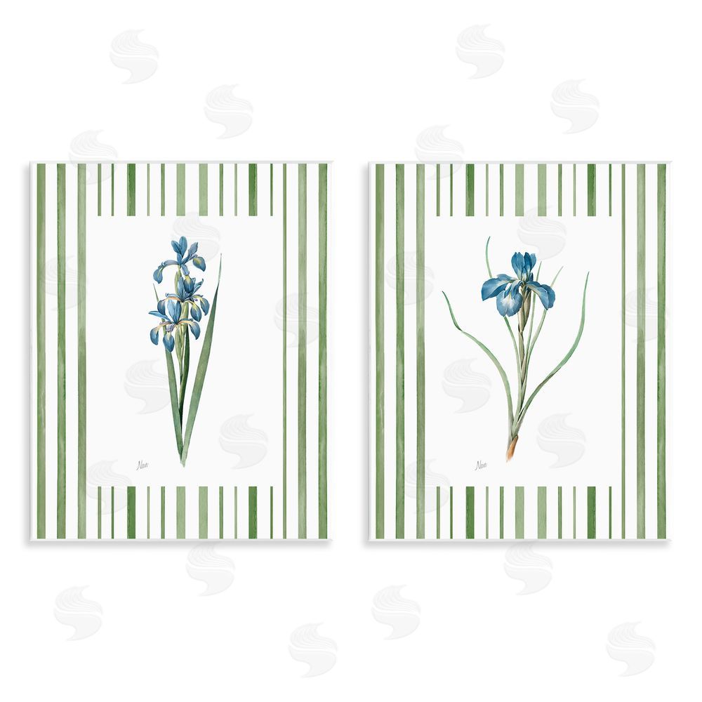 Nan Irises And Stripes Wall Plaque Art Print