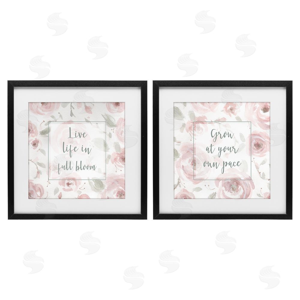 Carol Robinson Full Bloom at Your Pace Florals Black Framed Print Under Glass Wall Art