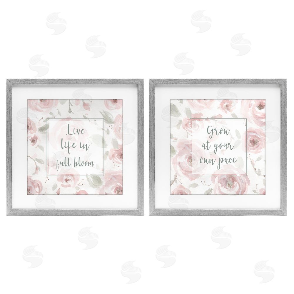Carol Robinson Full Bloom at Your Pace Florals Gray Framed Print Under Glass Wall Art