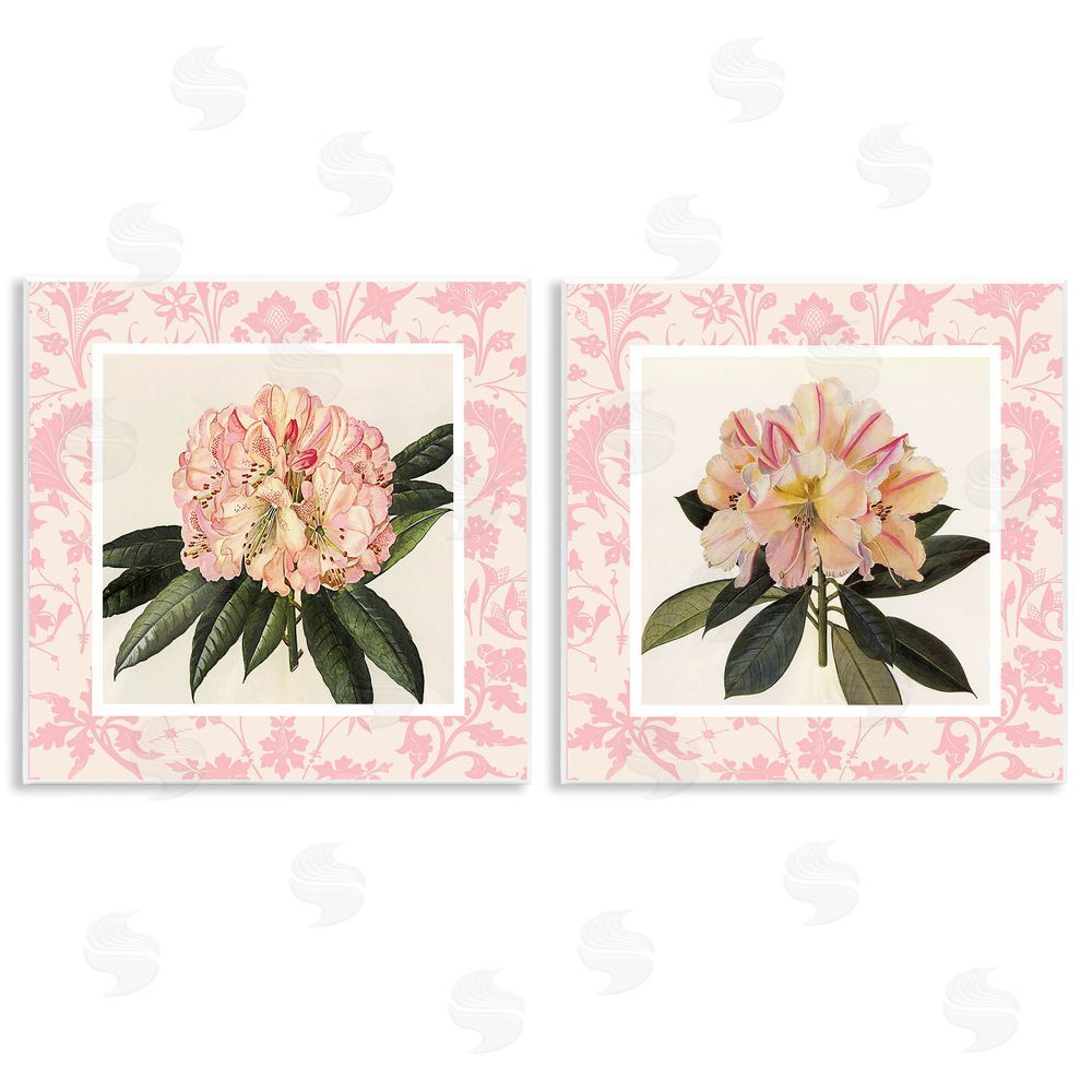 Livi Finn Pink Vintage Pattern Botanicals Wall Plaque Art Print