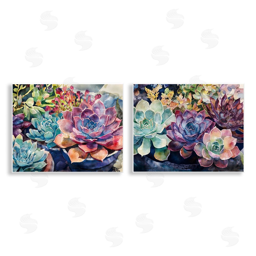 Svetlana Aleynikova Sunny Watercolor Succulents Wall Plaque Art Print