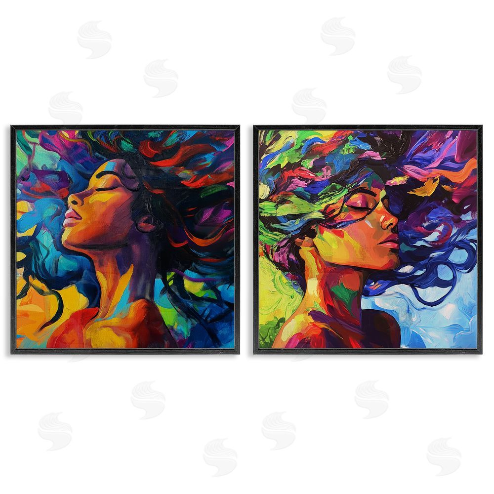 Svetlana Aleynikova Radiant Flow Of Colors Black Framed Giclee Wall Art Print