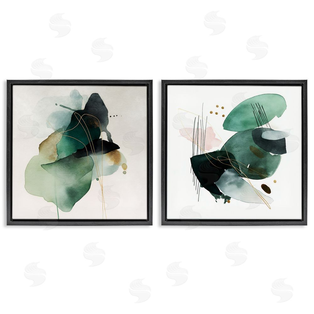 Svetlana Aleynikova Fluid Abstract Harmonies Black Floating Frame Canvas Wall Art Print