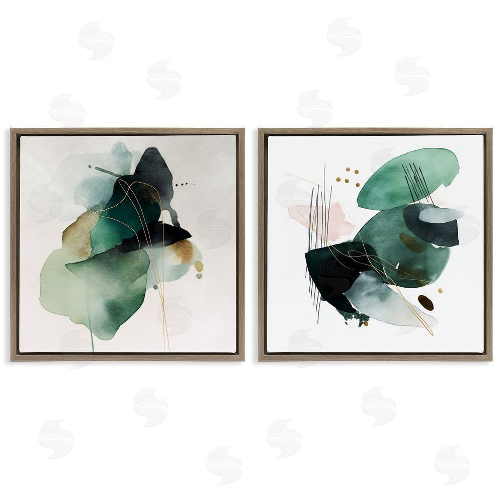 Svetlana Aleynikova Fluid Abstract Harmonies Brown Floating Frame Canvas Wall Art Print