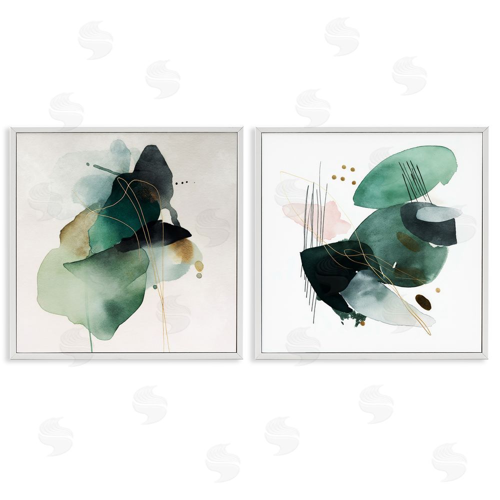 Svetlana Aleynikova Fluid Abstract Harmonies White Framed Giclee Wall Art Print
