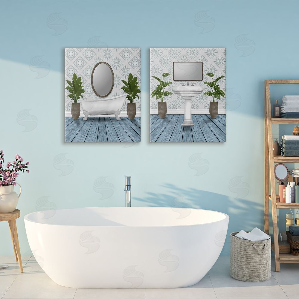 Marcus Prime Bathroom's Restful Wash Stretched Canvas Wall Art in Room