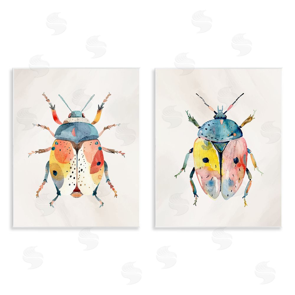 Kim Allen Colorful Boho Beetles Wall Plaque Art Print