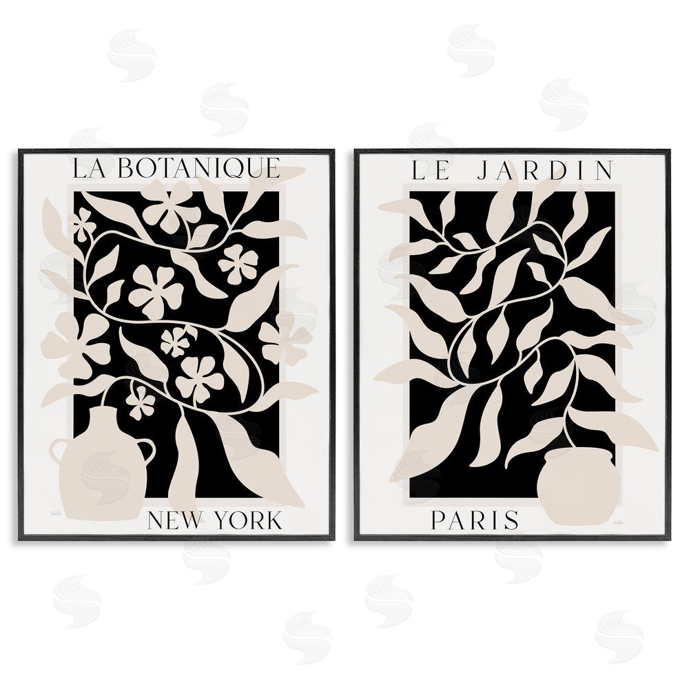 Natalie Carpentieri New York & Paris Botanicals Black Framed Giclee Wall Art Print