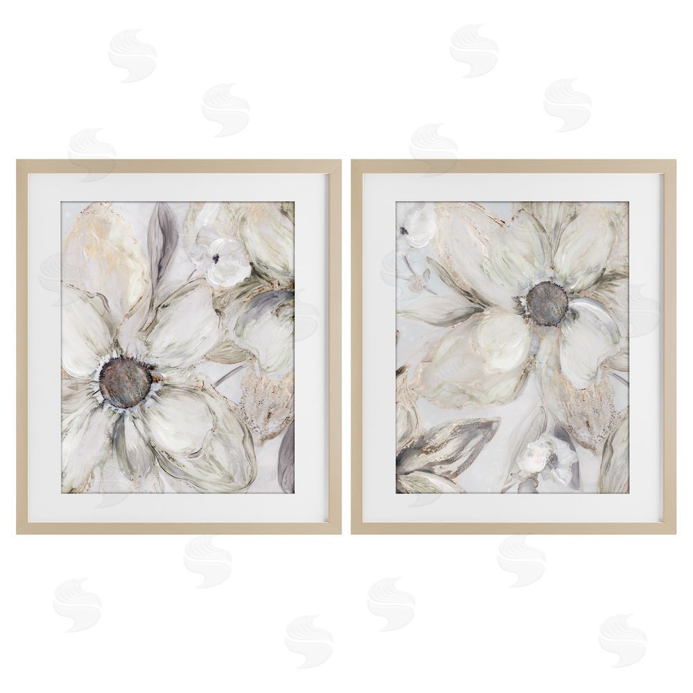 Carol Robinson Sandstone Tinted Blooms Birch Framed Print Under Glass Wall Art