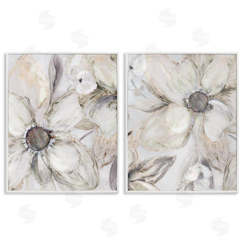 Carol Robinson Sandstone Tinted Blooms White Framed Giclee Wall Art Print
